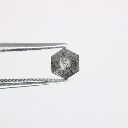 0.51 CT Hexagon Shape 5.00 MM Salt And Pepper Diamond For Wedding Ring - JayKrishna Diamond
