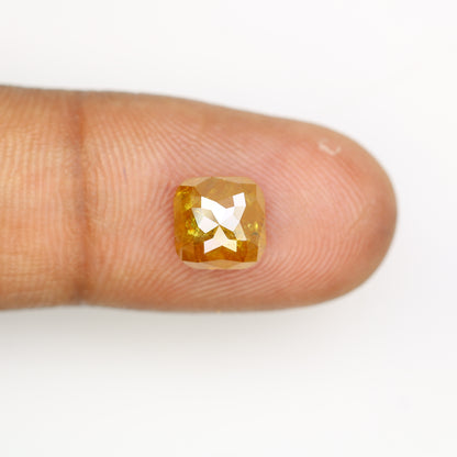 2.93 Carat Natural Loose Cushion Shape Yellow Rustic Diamond For Wedding Ring - JayKrishna Diamond