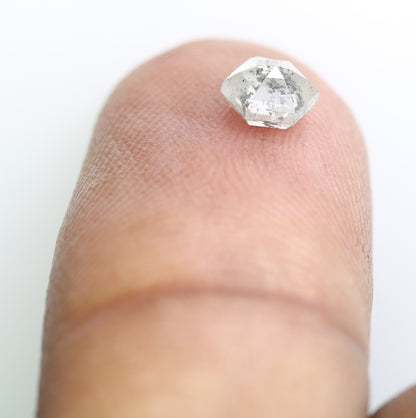 0.66 CT Hexagon Shape 5.40 MM Salt and Pepper Diamond for Engagement Ring - Unique Gemstone for Custom Bridal Jewelry Designs - JayKrishna Diamond