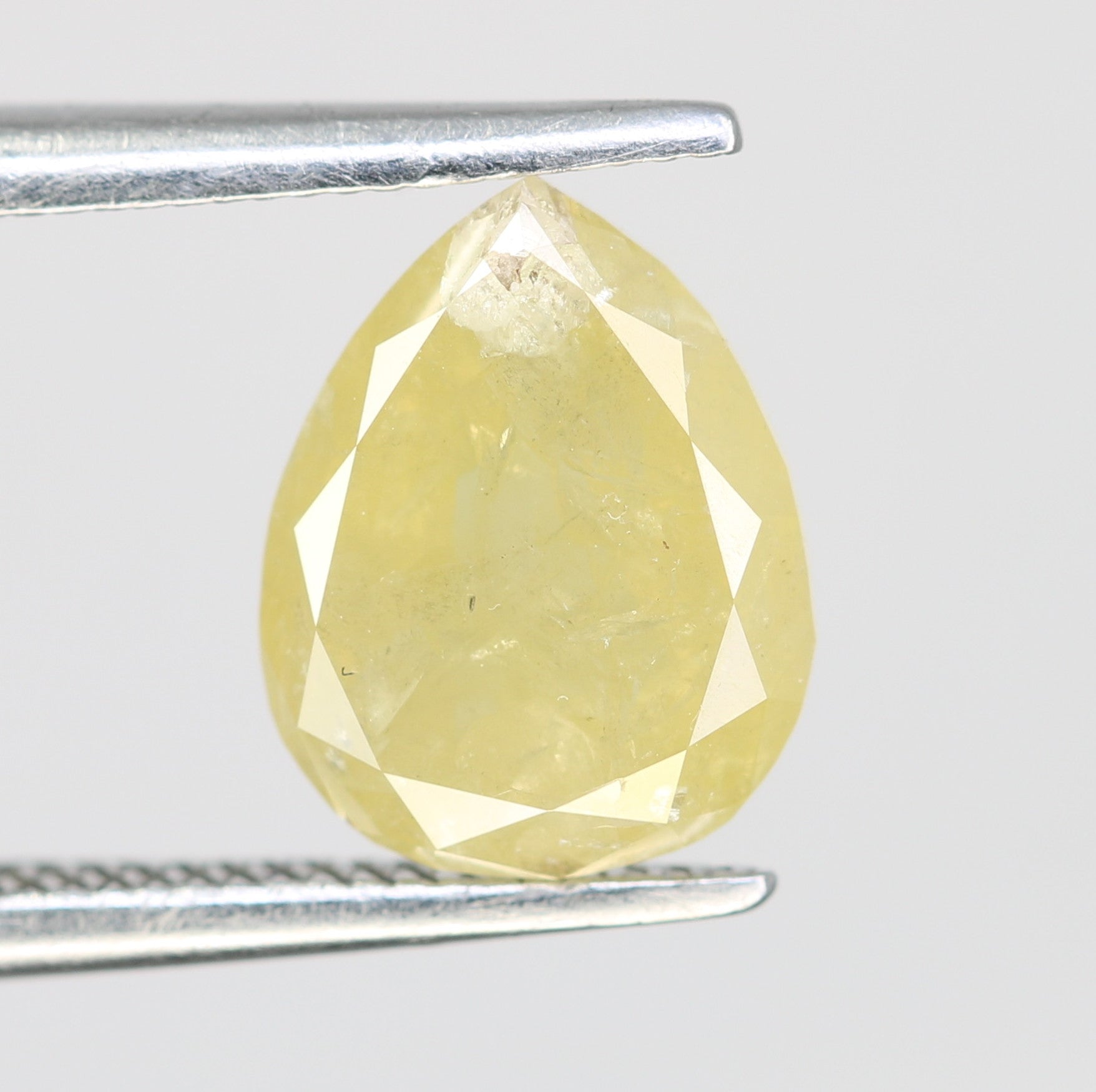 1.92 Carat Pear Shape Loose Natural Light Green Rustic Diamond - JayKrishna Diamond