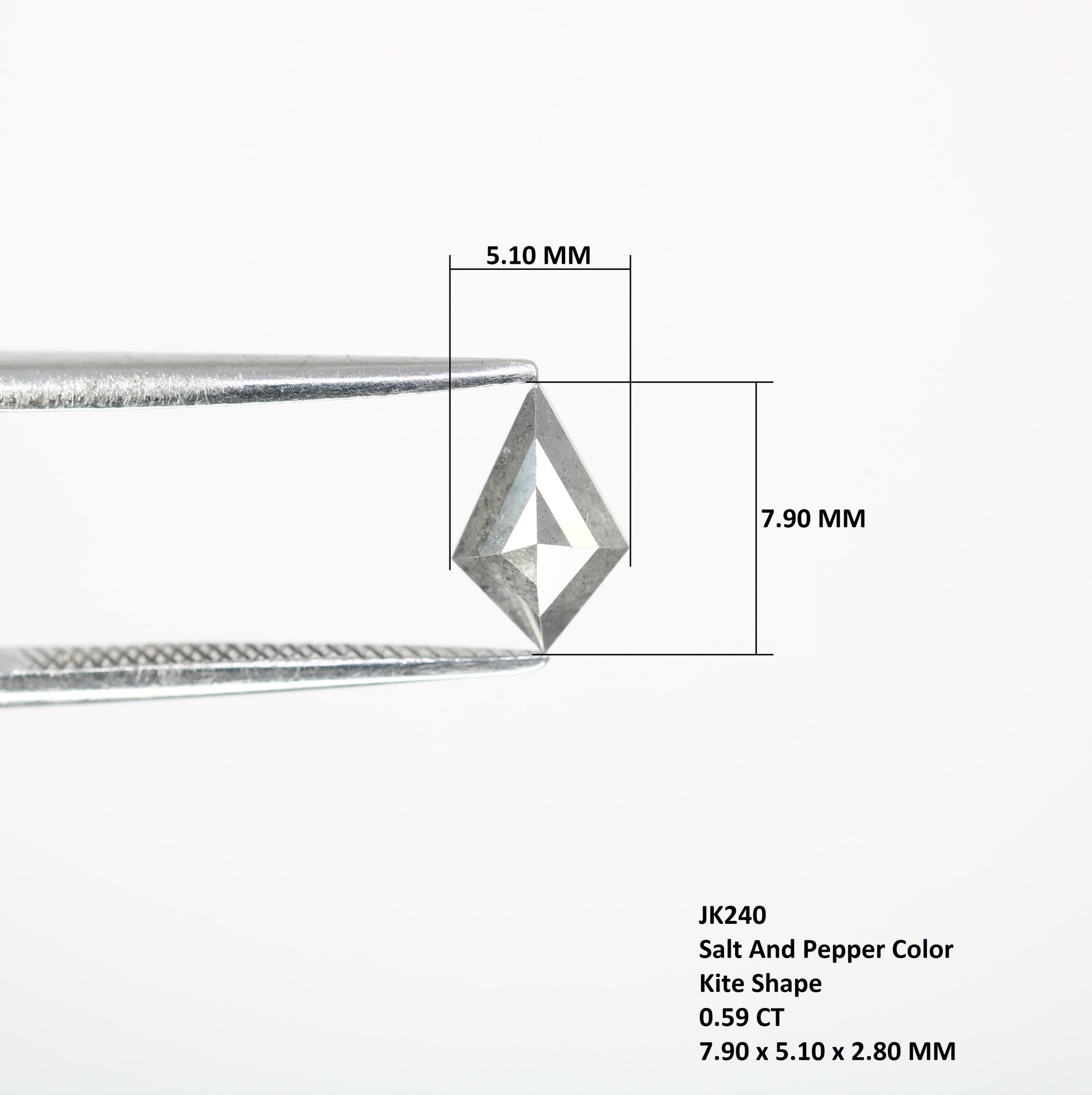 0.59 CT Kite-Shaped Salt and Pepper Diamond – Unique Loose Gem for Artisan Engagement Rings - JayKrishna Diamond