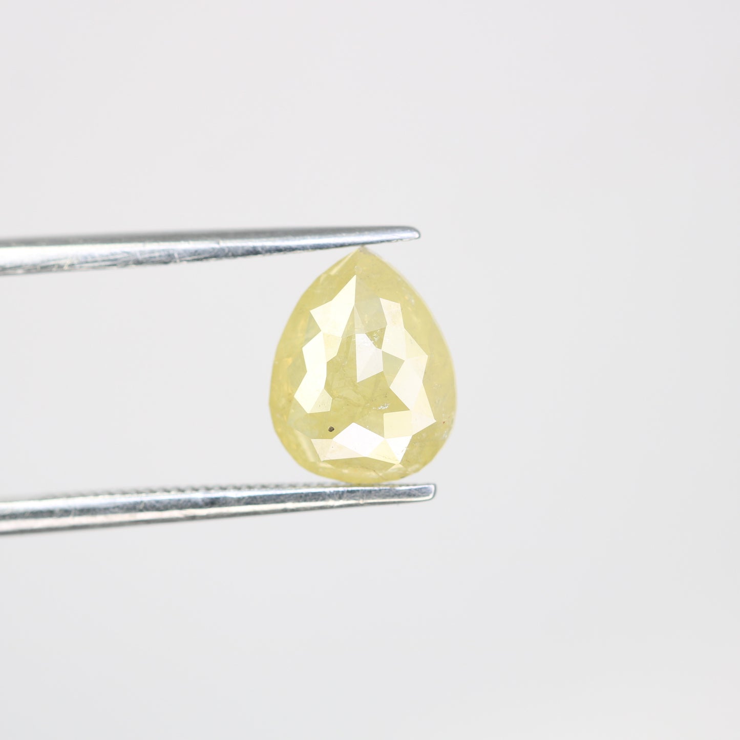 1.92 Carat Pear Shape Loose Natural Light Green Rustic Diamond - JayKrishna Diamond