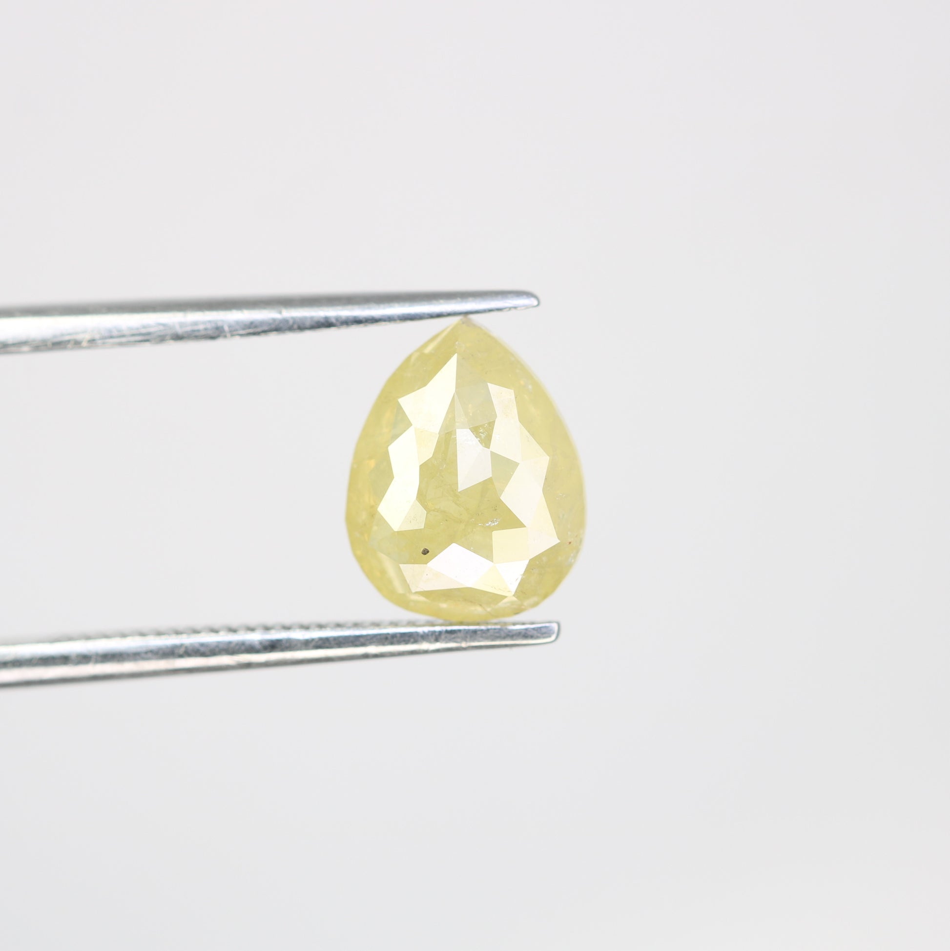 1.92 Carat Pear Shape Loose Natural Light Green Rustic Diamond - JayKrishna Diamond