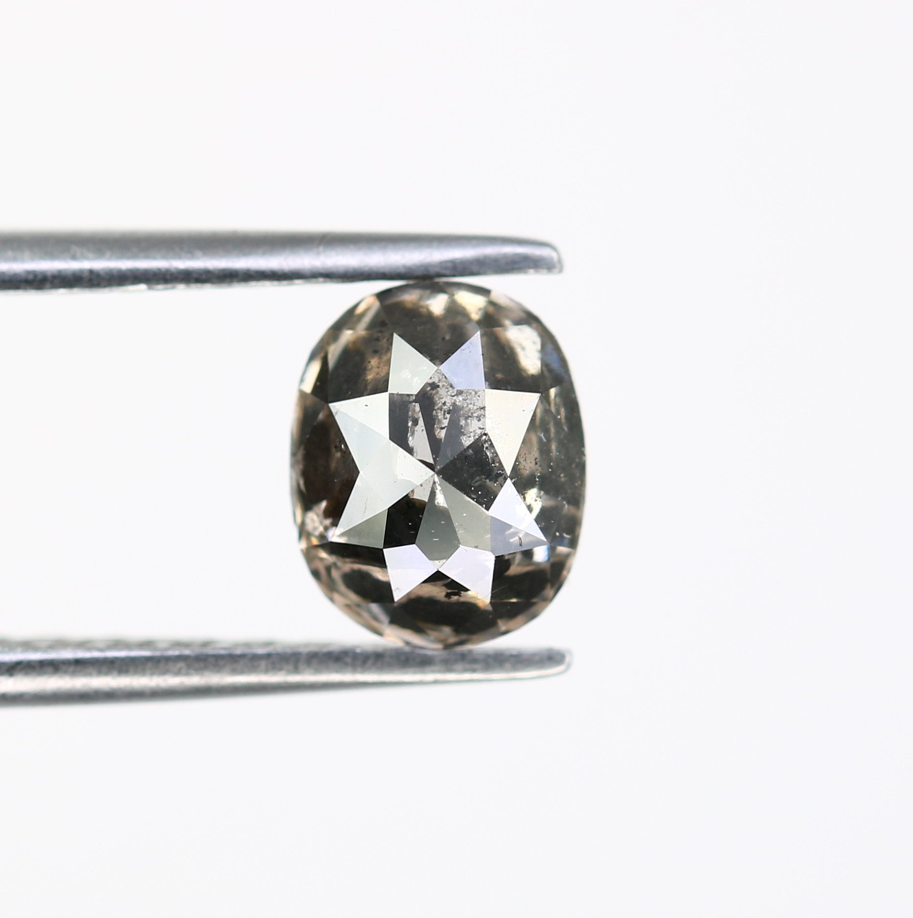 1.06 CT Oval Cut Salt And Pepper Diamond For Engagement Ring - JayKrishna Diamond