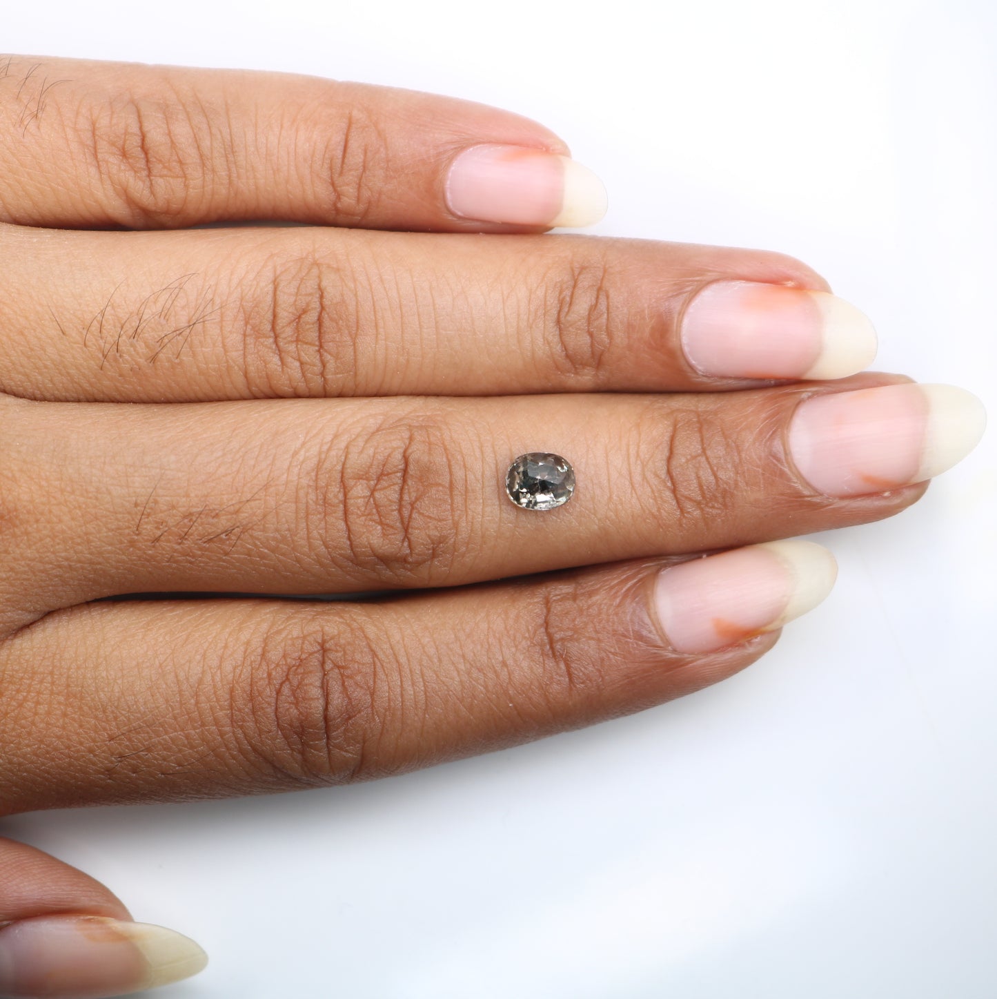 1.06 CT Oval Cut Salt And Pepper Diamond For Engagement Ring - JayKrishna Diamond