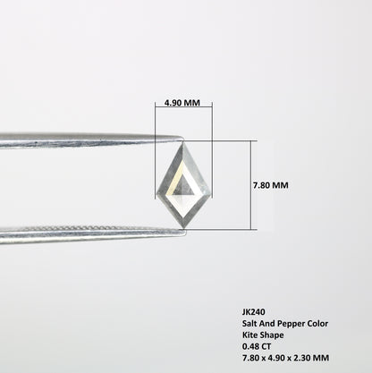 0.48 CT 7.80 MM Kite Cut Salt And Pepper Natural Diamond For Engagement Ring - JayKrishna Diamond