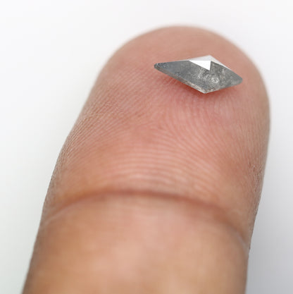 0.48 CT 7.80 MM Kite Cut Salt And Pepper Natural Diamond For Engagement Ring - JayKrishna Diamond