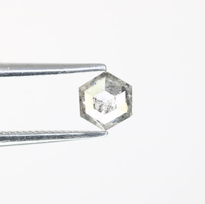 0.44 Carat Hexagon Shape 5.20 MM Salt and Pepper Diamond for Wedding Ring and Custom Artisan Jewelry Design - JayKrishna Diamond