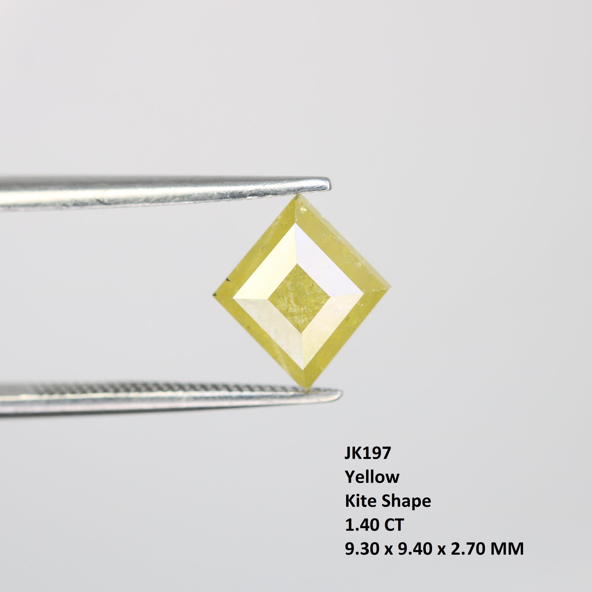 1.40 Carat Natural Loose Rustic Yellow Kite Shape Diamond For Galaxy Ring - JayKrishna Diamond