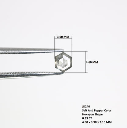 0.33 CT Hexagon Cut Salt and Pepper 4.60 MM Diamond – Perfect for Engagement Rings | Unique Salt and Pepper Hexagon Diamond - JayKrishna Diamond