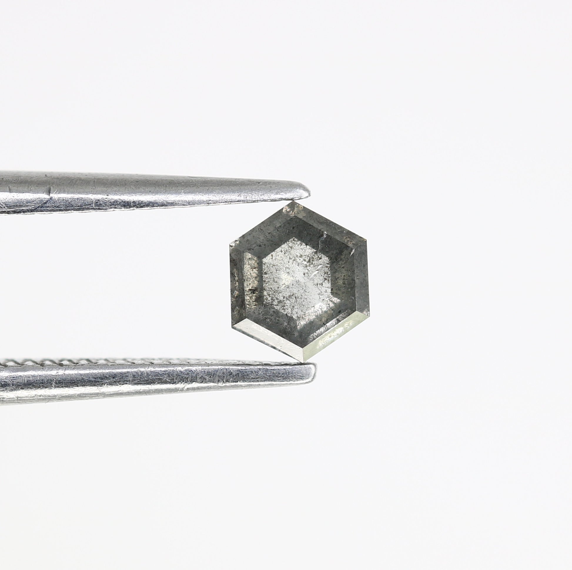 0.33 CT Hexagon Cut Salt and Pepper 4.60 MM Diamond – Perfect for Engagement Rings | Unique Salt and Pepper Hexagon Diamond - JayKrishna Diamond