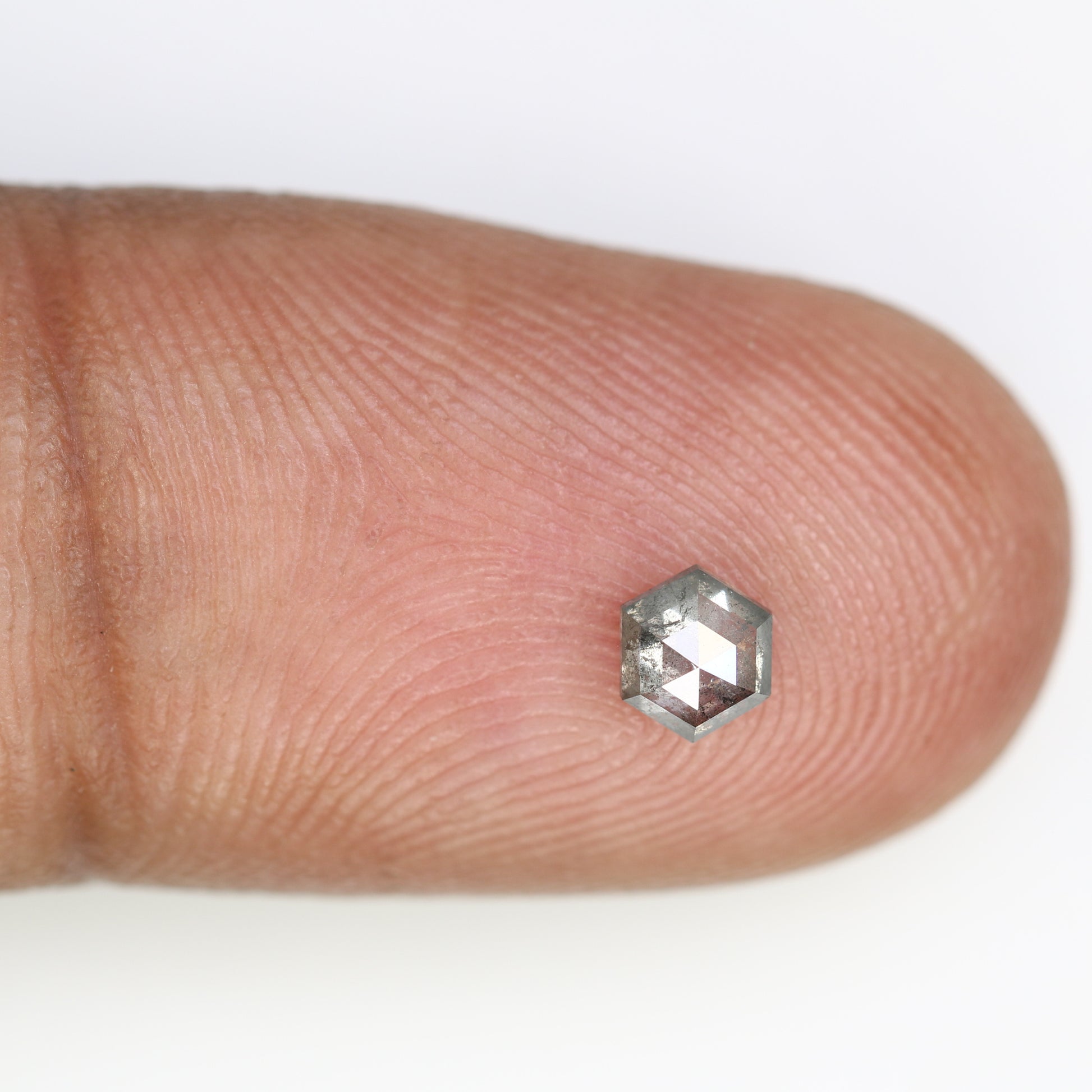 0.33 CT Hexagon Cut Salt and Pepper 4.60 MM Diamond – Perfect for Engagement Rings | Unique Salt and Pepper Hexagon Diamond - JayKrishna Diamond