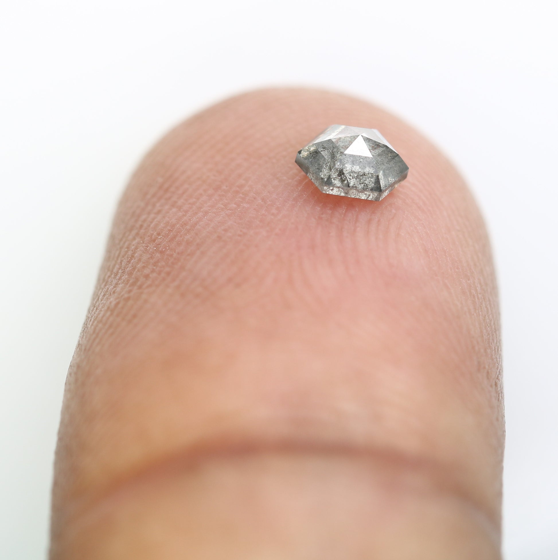 0.33 CT Hexagon Cut Salt and Pepper 4.60 MM Diamond – Perfect for Engagement Rings | Unique Salt and Pepper Hexagon Diamond - JayKrishna Diamond