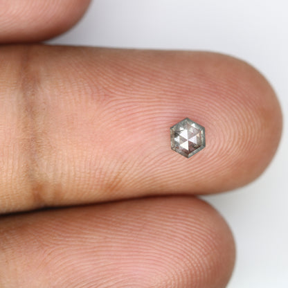 0.33 CT Hexagon Cut Salt and Pepper 4.60 MM Diamond – Perfect for Engagement Rings | Unique Salt and Pepper Hexagon Diamond - JayKrishna Diamond