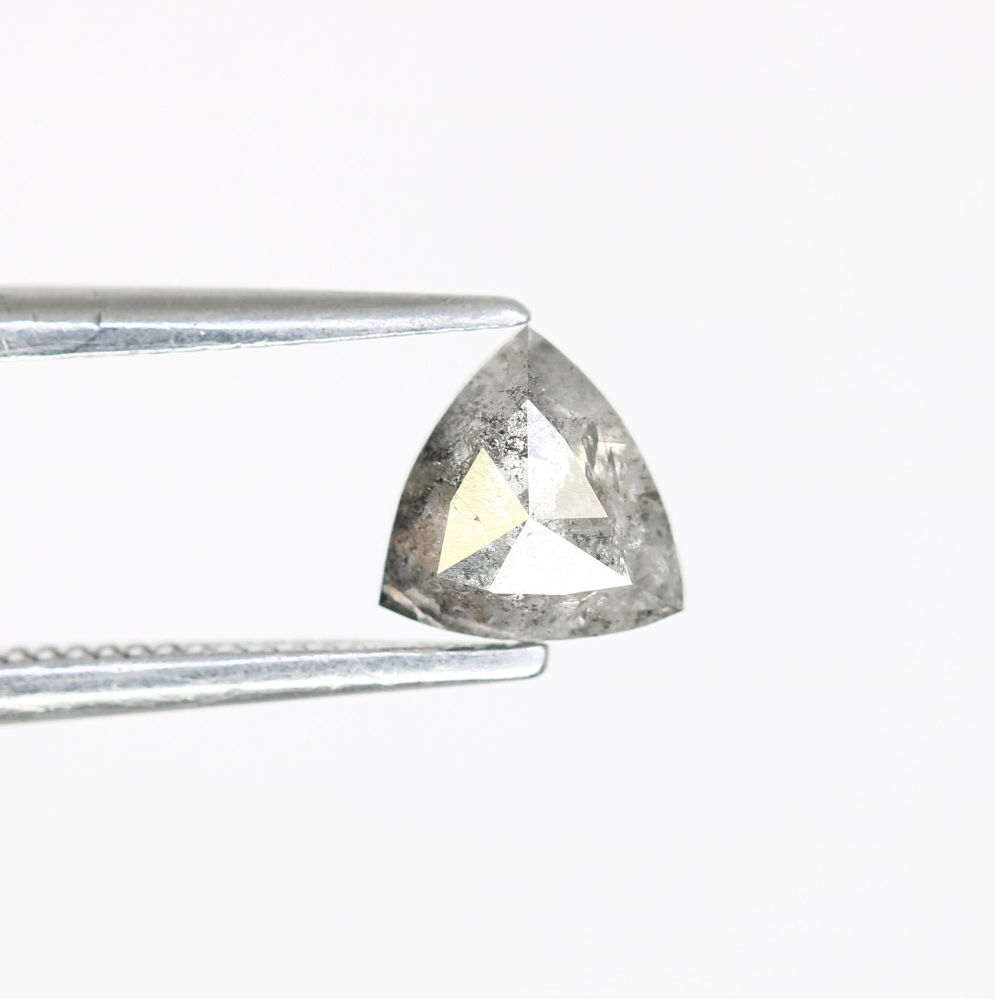 0.58 CT Triangle-Shaped Salt and Pepper Diamond – Unique Loose Gem for Meaningful Promise Rings - JayKrishna Diamond