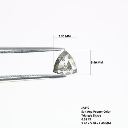 0.58 CT Triangle-Shaped Salt and Pepper Diamond – Unique Loose Gem for Meaningful Promise Rings - JayKrishna Diamond