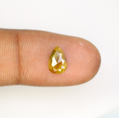 1.31 Carat Natural Green Rustic Pear Shape Diamond For Wedding Ring - JayKrishna Diamond