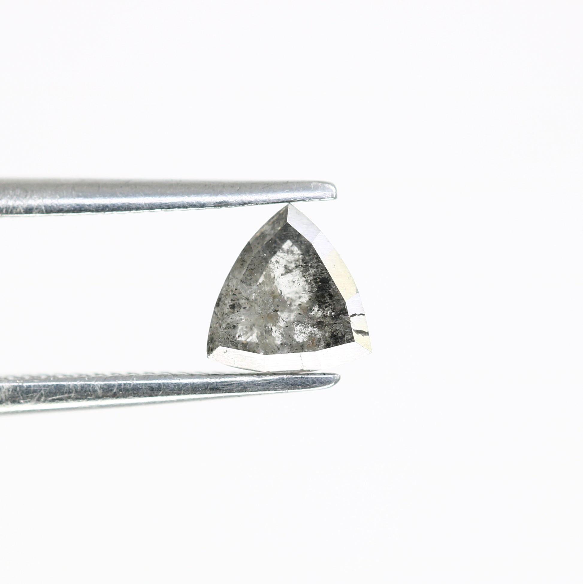 0.58 CT Triangle-Shaped Salt and Pepper Diamond – Unique Loose Gem for Meaningful Promise Rings - JayKrishna Diamond