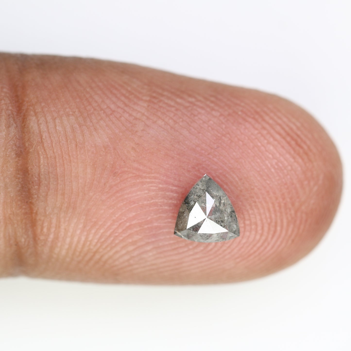 0.58 CT Triangle-Shaped Salt and Pepper Diamond – Unique Loose Gem for Meaningful Promise Rings - JayKrishna Diamond