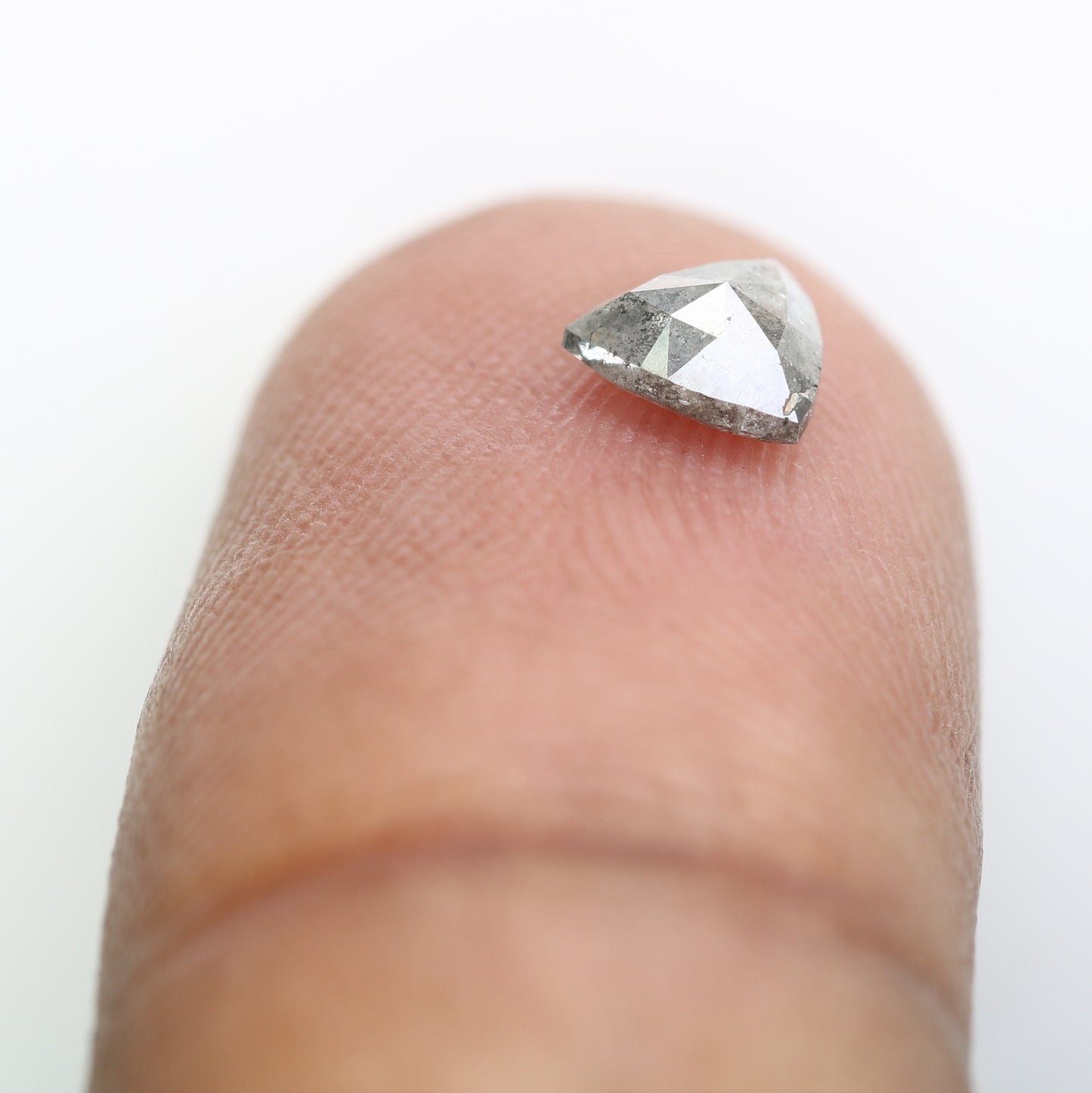 0.58 CT Triangle-Shaped Salt and Pepper Diamond – Unique Loose Gem for Meaningful Promise Rings - JayKrishna Diamond