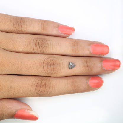 0.58 CT Triangle-Shaped Salt and Pepper Diamond – Unique Loose Gem for Meaningful Promise Rings - JayKrishna Diamond