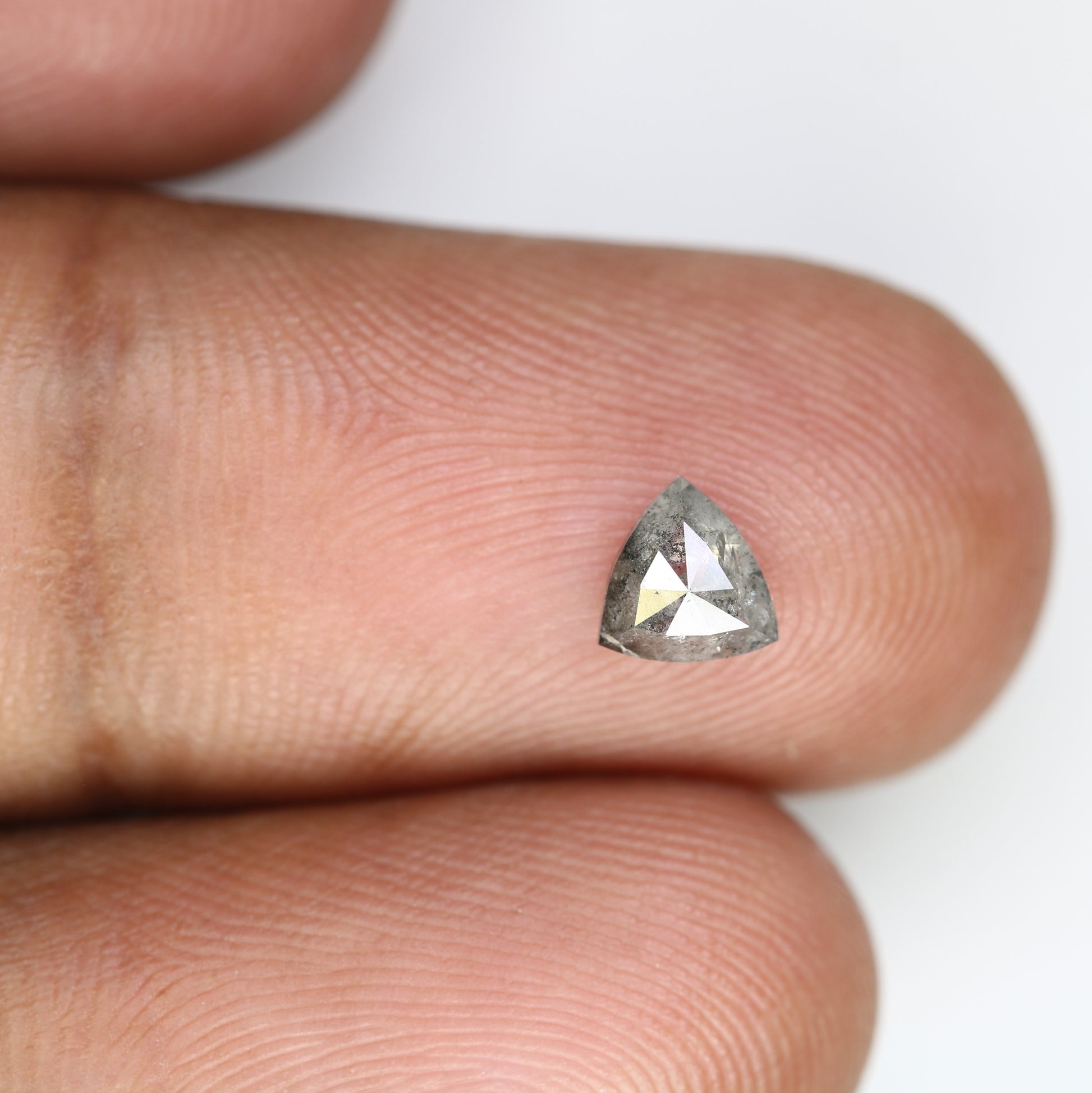 0.58 CT Triangle-Shaped Salt and Pepper Diamond – Unique Loose Gem for Meaningful Promise Rings - JayKrishna Diamond