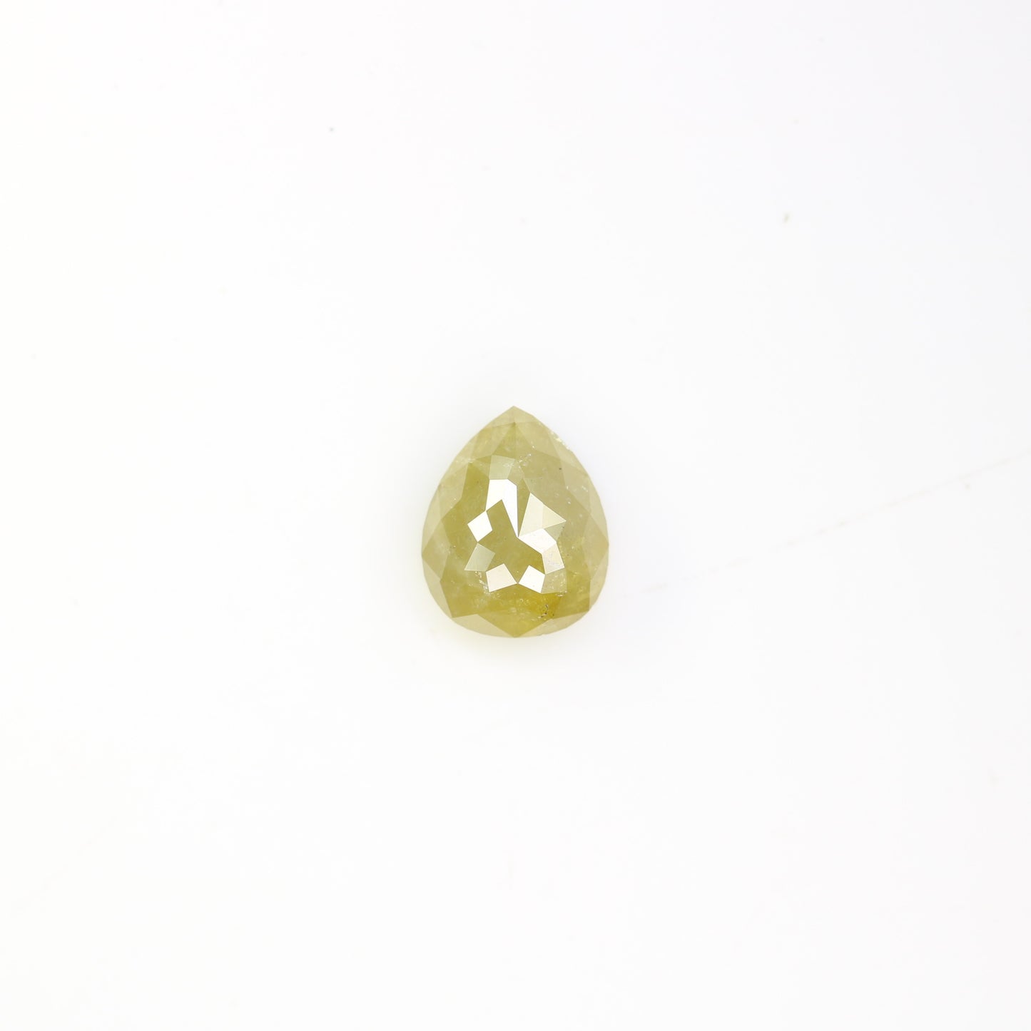 1.74 Carat Pear Cut Loose Natural Rustic Green Diamond For Engagement Ring - JayKrishna Diamond
