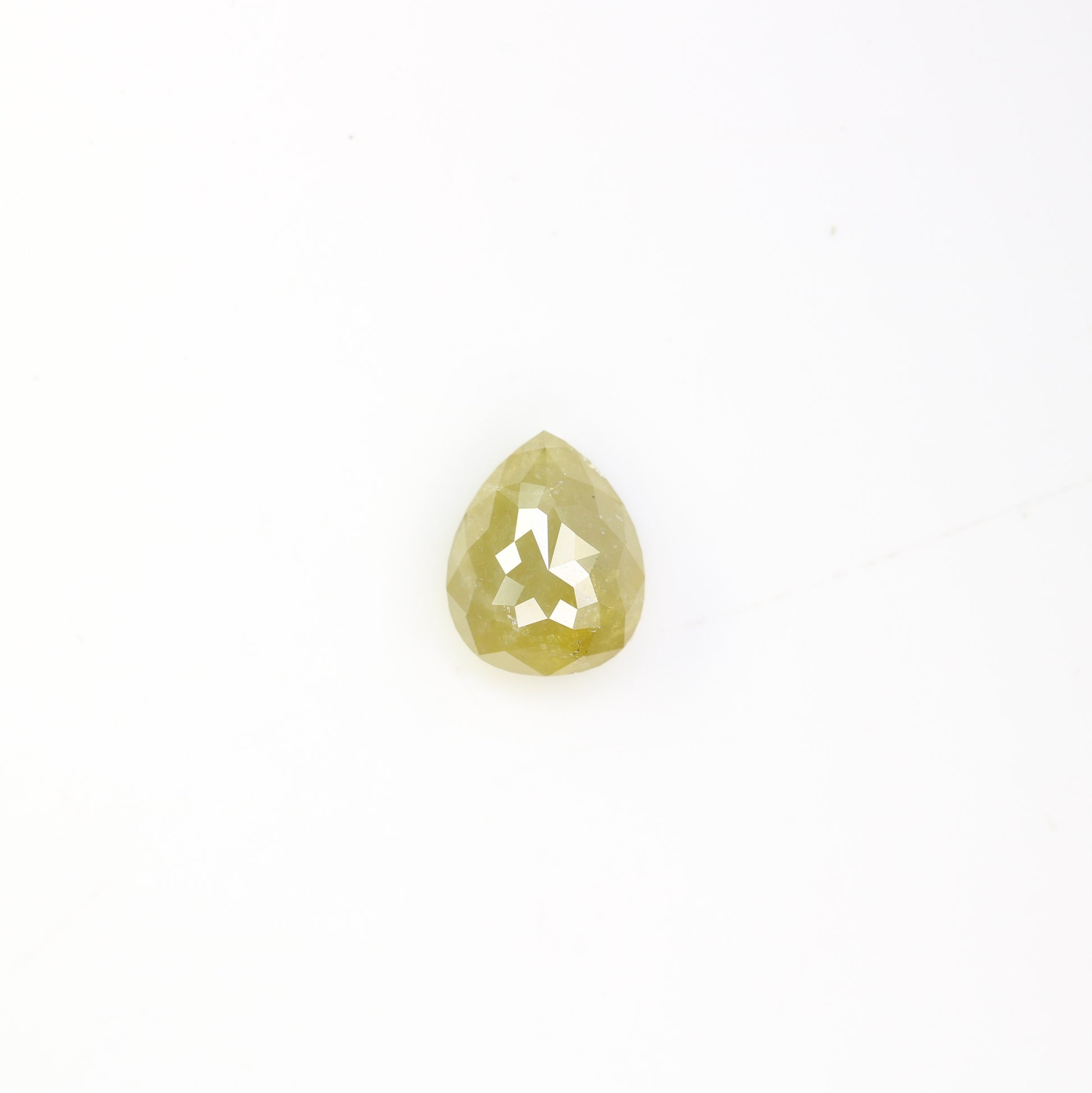 1.74 Carat Pear Cut Loose Natural Rustic Green Diamond For Engagement Ring - JayKrishna Diamond