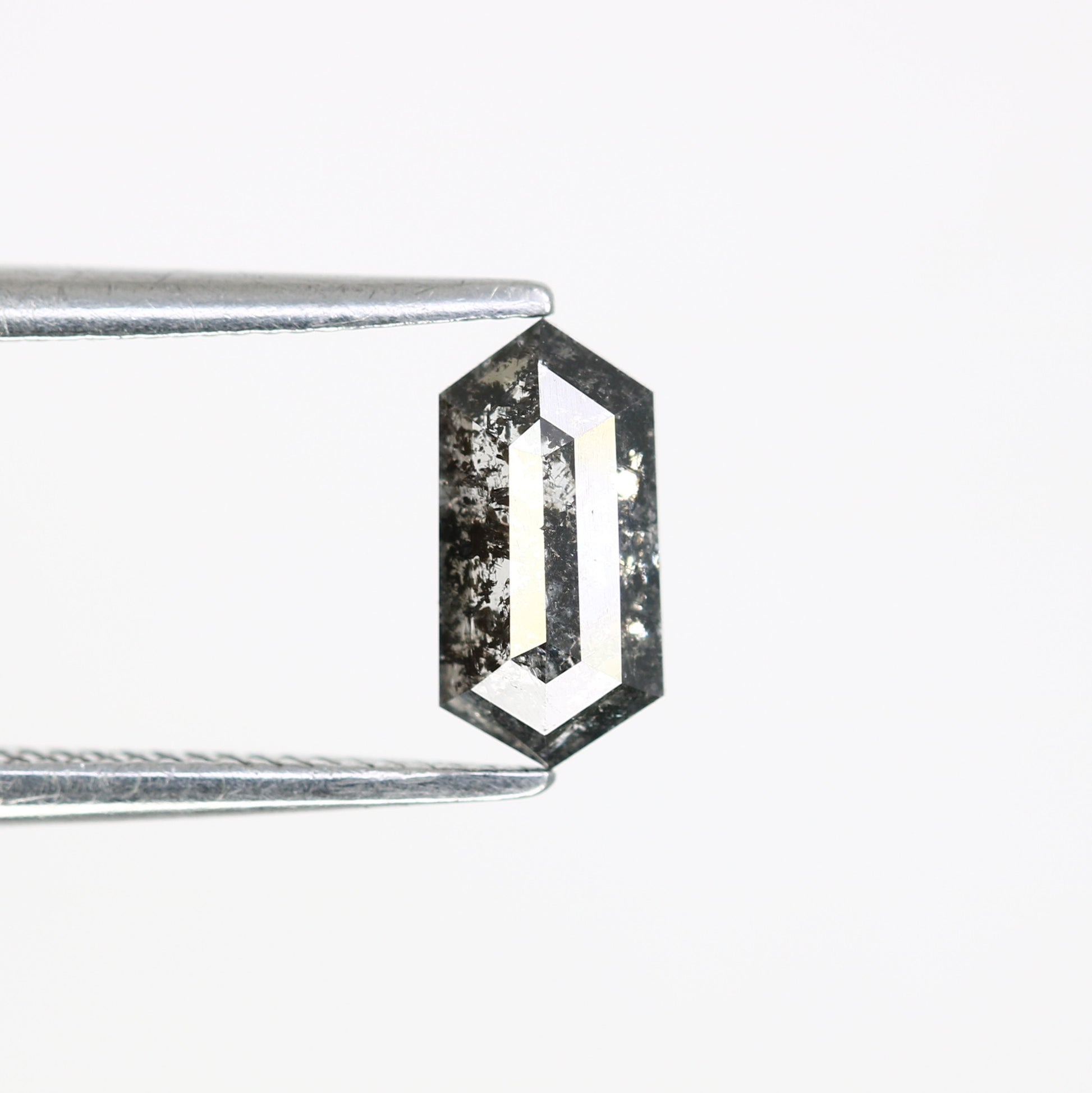 0.63 CT Elongated Hexagon Shape Salt and Pepper Diamond (7.80 MM) for a Striking Engagement Ring: Distinctive Gemstone Jewelry Piece - JayKrishna Diamond