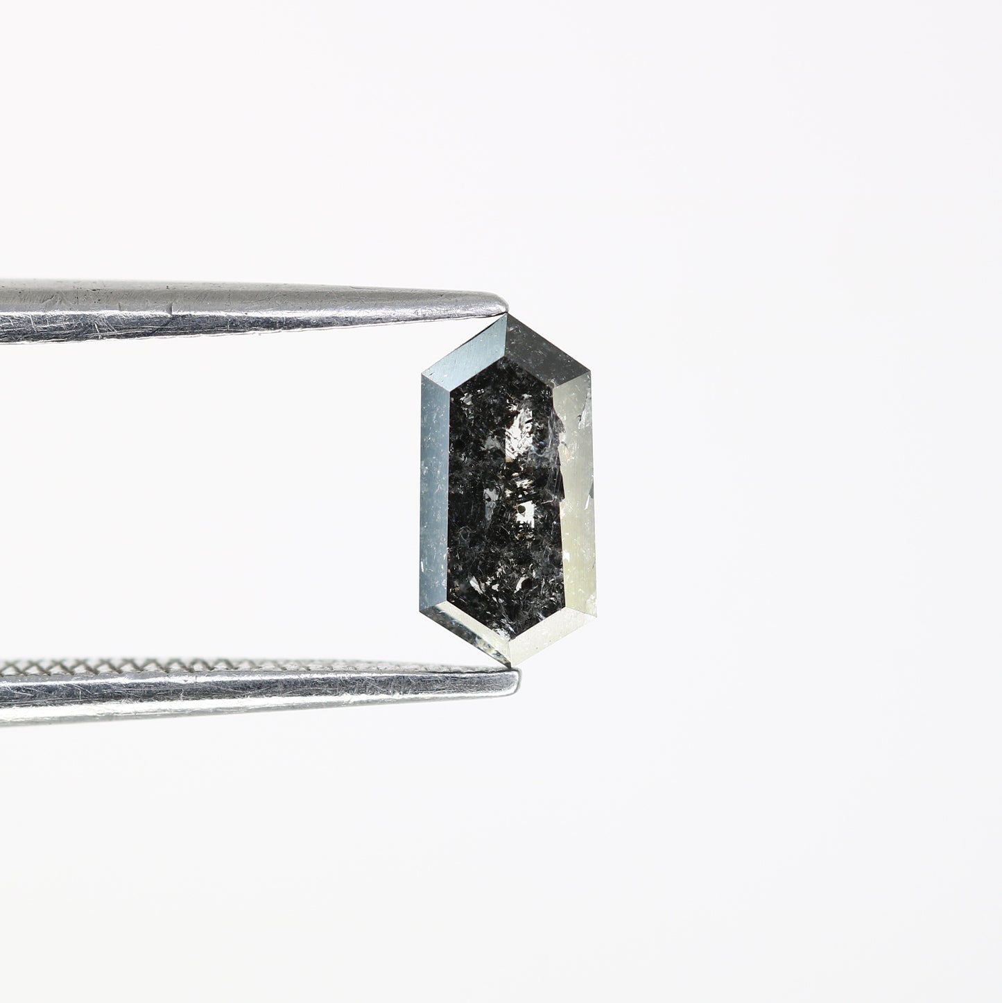 0.63 CT Elongated Hexagon Shape Salt and Pepper Diamond (7.80 MM) for a Striking Engagement Ring: Distinctive Gemstone Jewelry Piece - JayKrishna Diamond