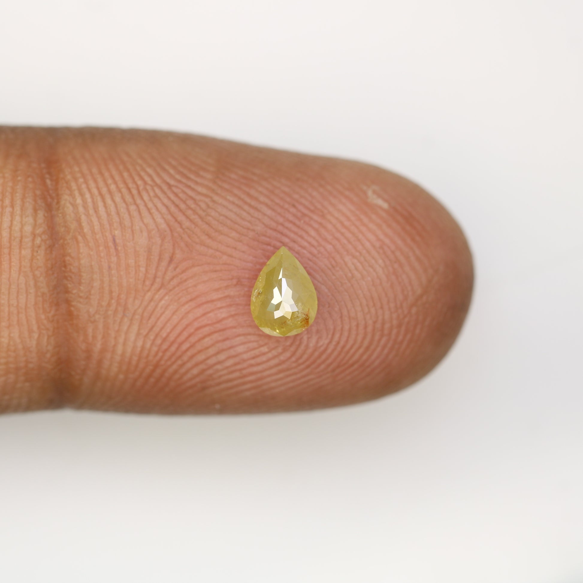 0.51 Carat Pear Shape Diamond Ring Yellow Rustic Diamond For Wedding Ring - JayKrishna Diamond