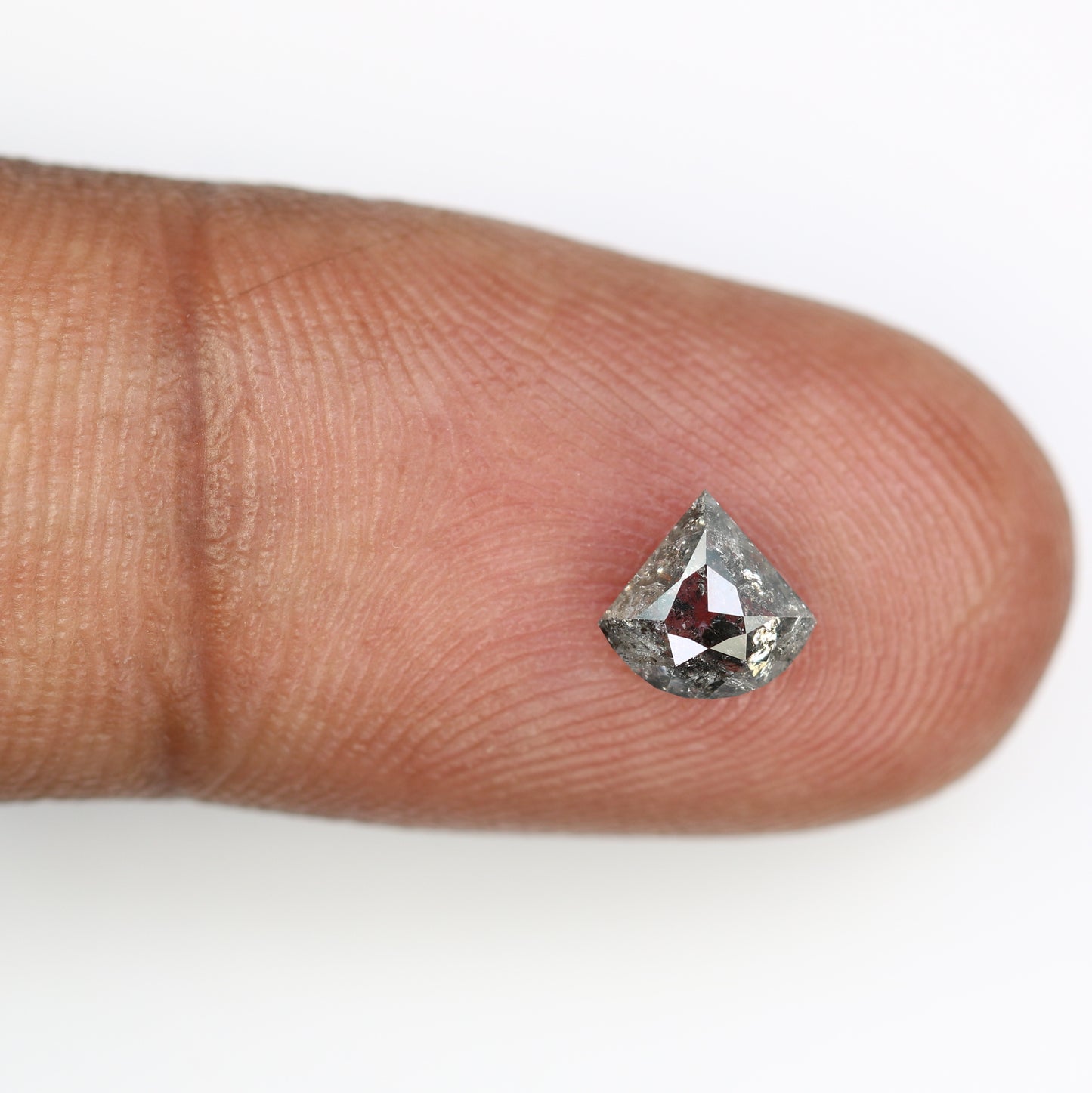 0.78 CT Triangle Shape Salt And Pepper Diamond For Engagement Ring - JayKrishna Diamond