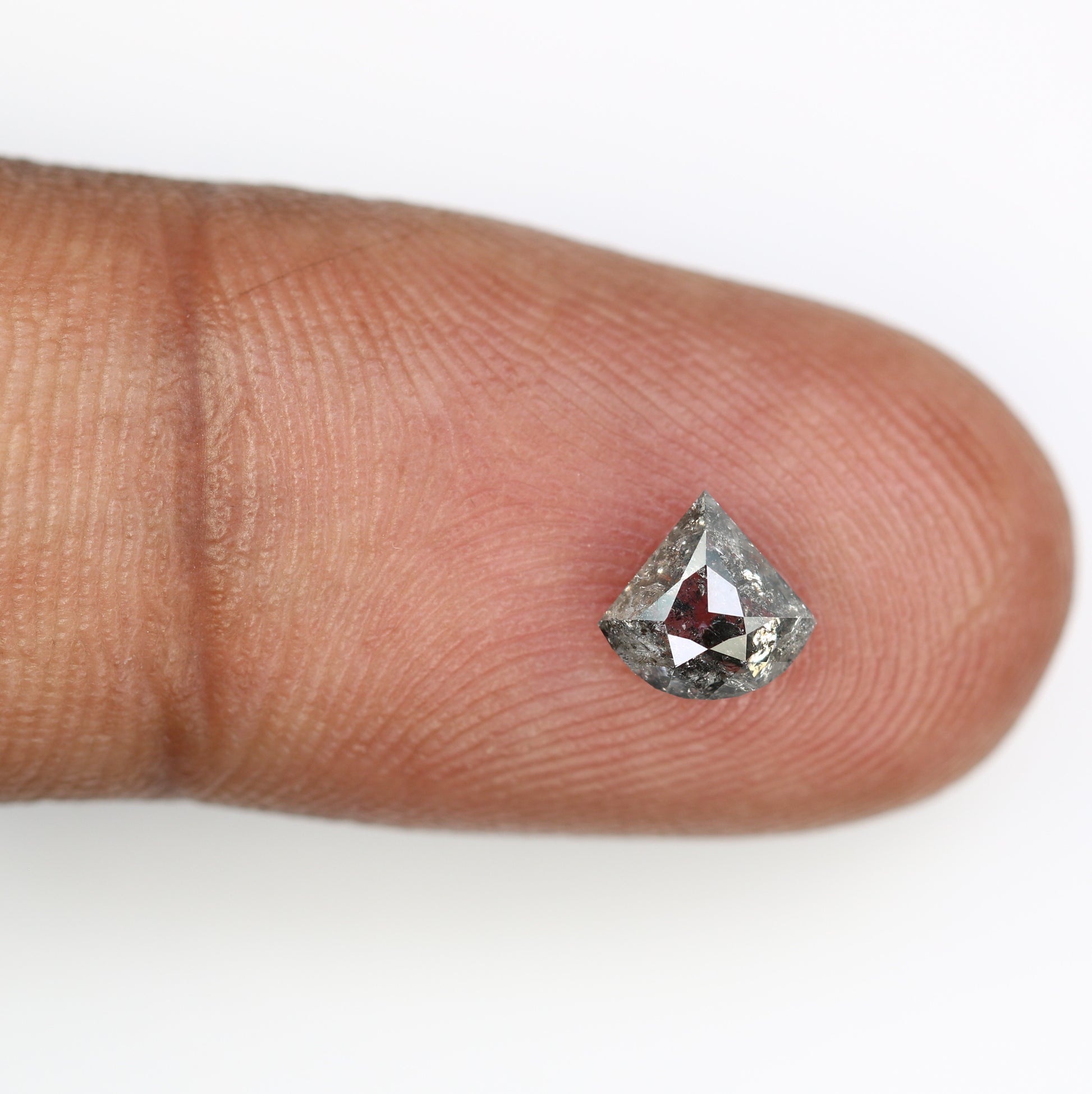 0.78 CT Triangle Shape Salt And Pepper Diamond For Engagement Ring - JayKrishna Diamond