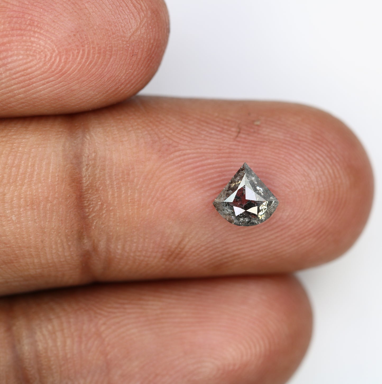 0.78 CT Triangle Shape Salt And Pepper Diamond For Engagement Ring - JayKrishna Diamond