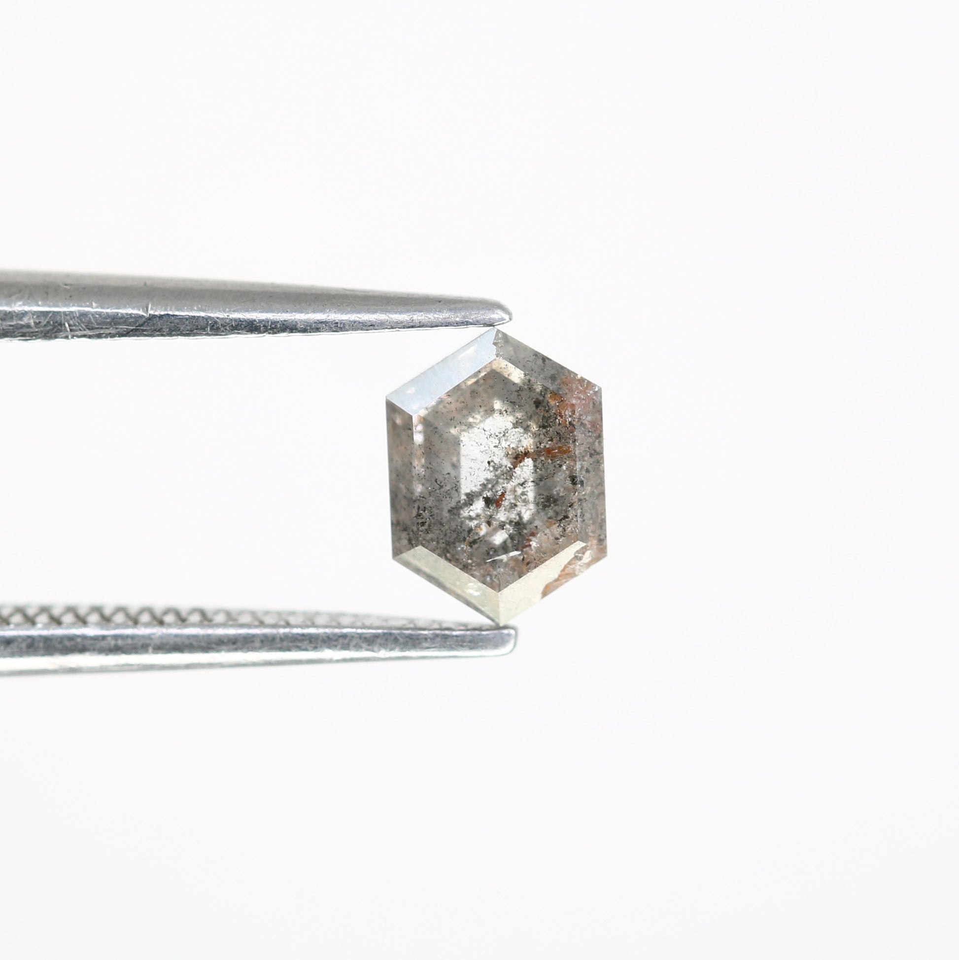 0.58 CT Elongated Hexagon Shape 6.10 MM Salt And Pepper Diamond For Engagement Ring - JayKrishna Diamond