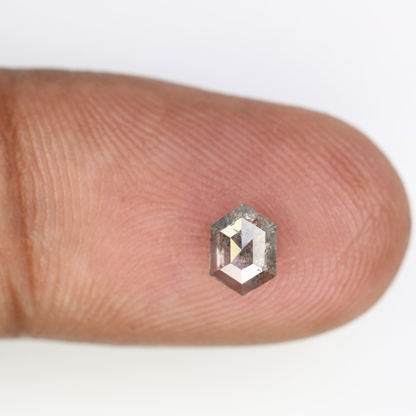 0.58 CT Elongated Hexagon Shape 6.10 MM Salt And Pepper Diamond For Engagement Ring - JayKrishna Diamond