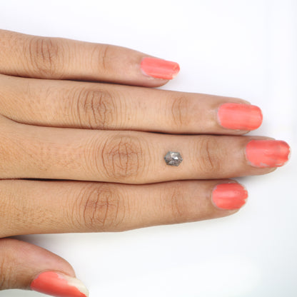 0.58 CT Elongated Hexagon Shape 6.10 MM Salt And Pepper Diamond For Engagement Ring - JayKrishna Diamond