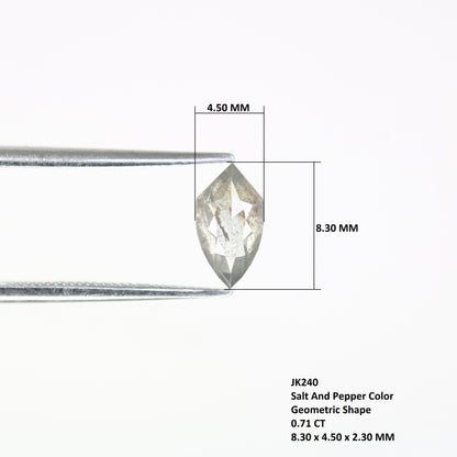 0.71 Carat Geometric Shape 8.30 MM Salt And Pepper Diamond For Wedding Ring - JayKrishna Diamond