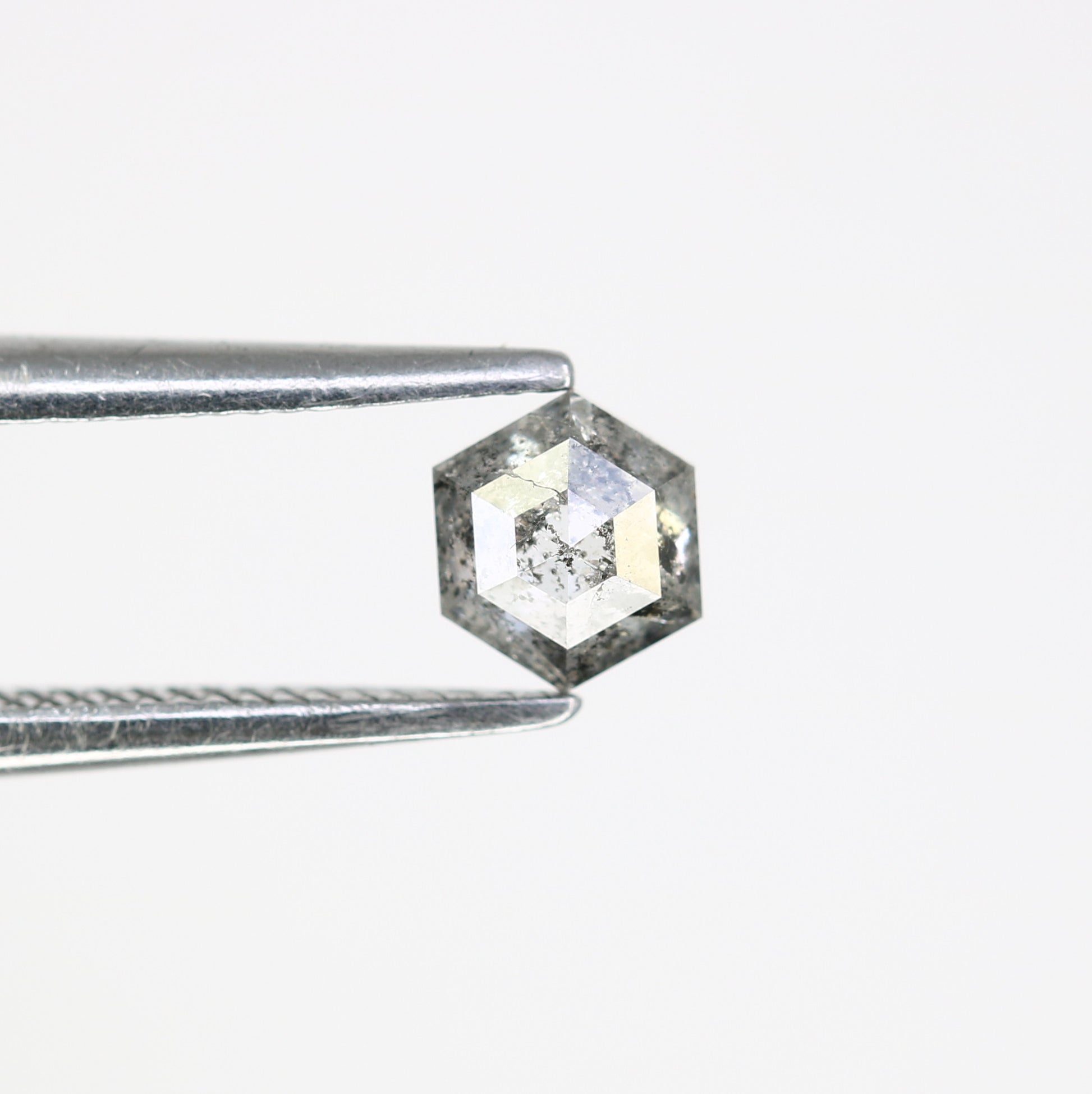 Unique 0.36 CT Hexagon Cut Salt & Pepper Diamond | Perfect for Engagement Rings | 4.70 MM - JayKrishna Diamond