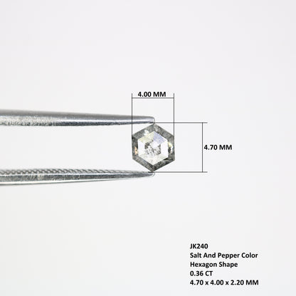 Unique 0.36 CT Hexagon Cut Salt & Pepper Diamond | Perfect for Engagement Rings | 4.70 MM - JayKrishna Diamond