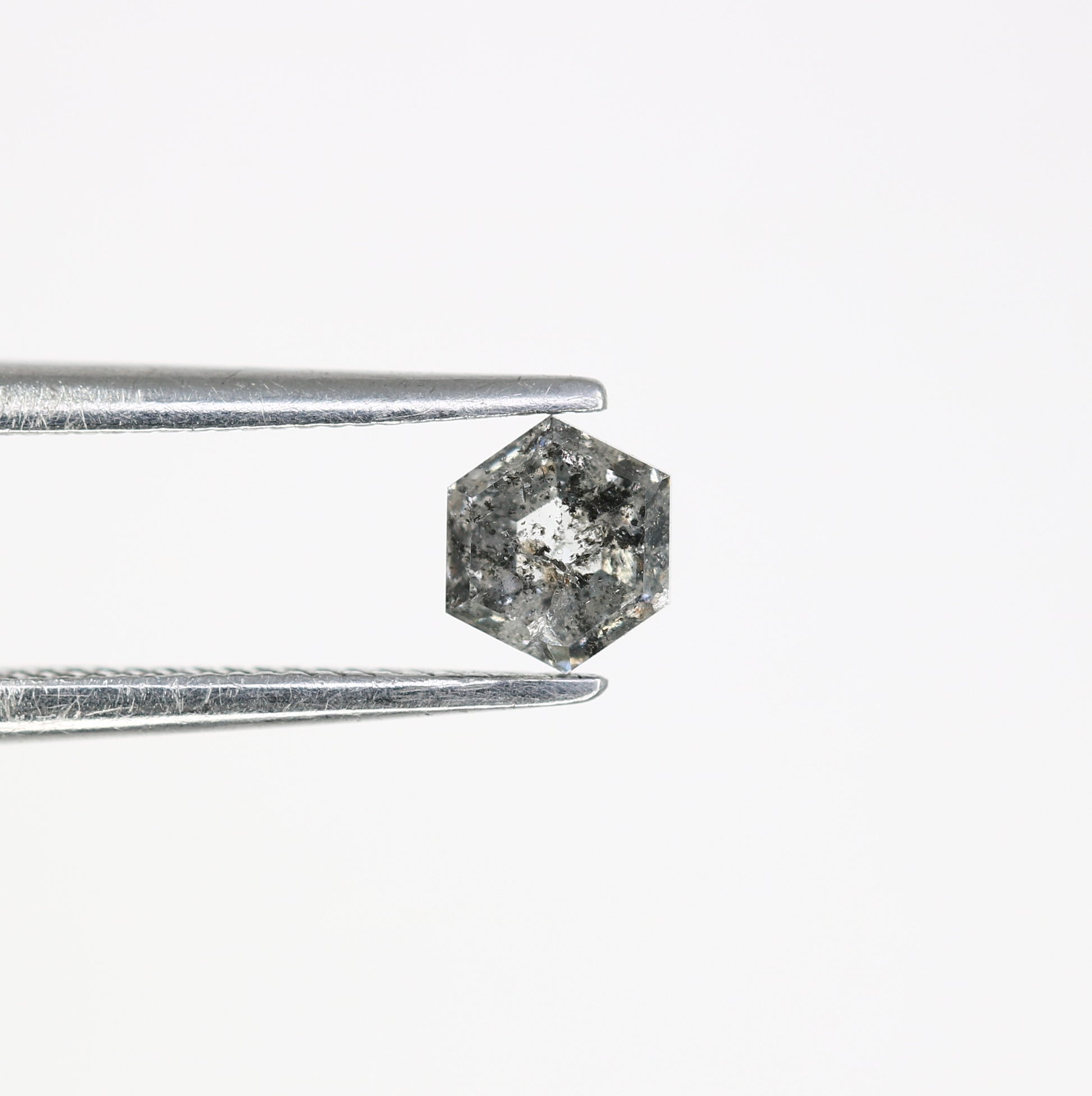 Unique 0.36 CT Hexagon Cut Salt & Pepper Diamond | Perfect for Engagement Rings | 4.70 MM - JayKrishna Diamond