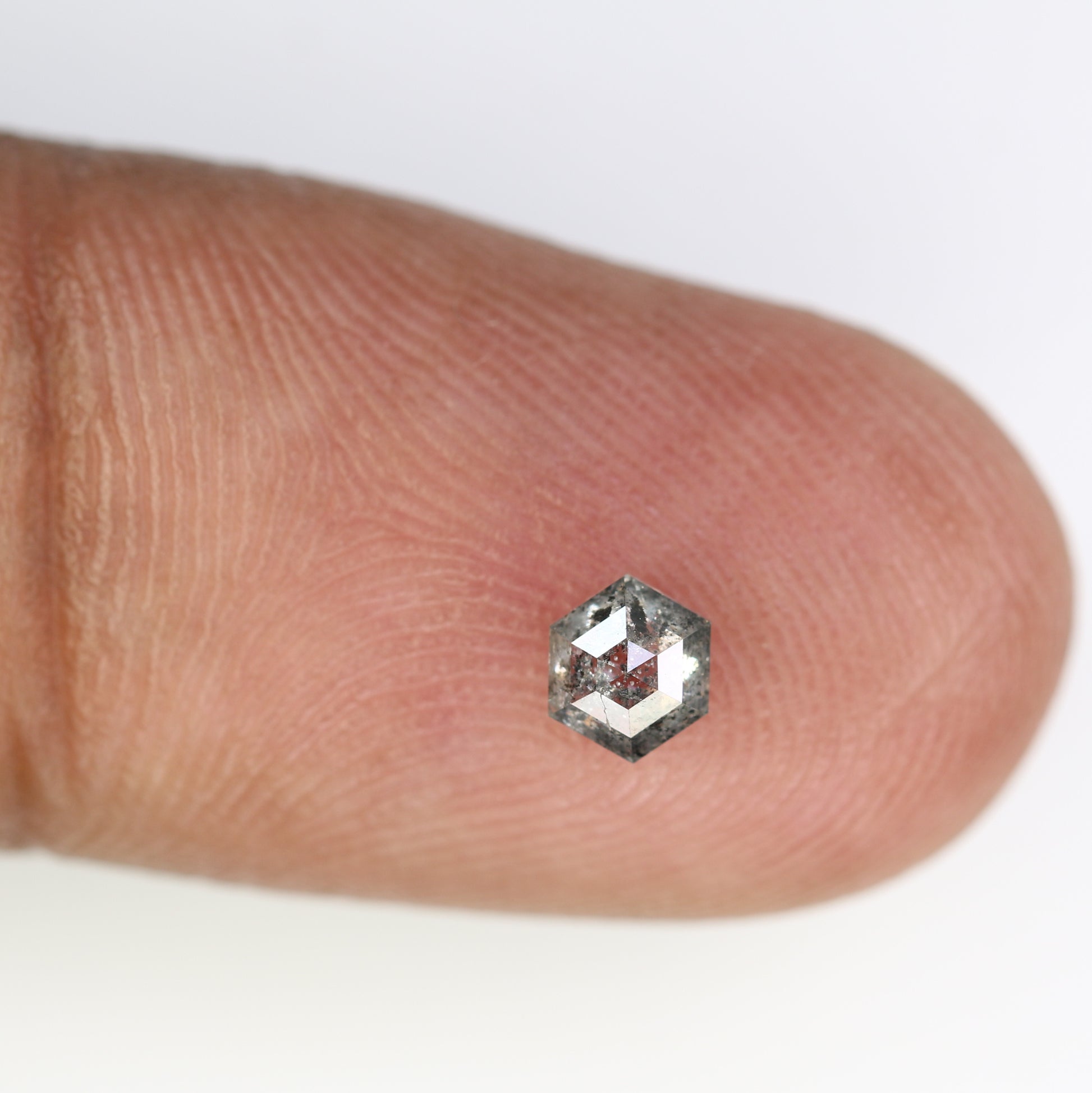 Unique 0.36 CT Hexagon Cut Salt & Pepper Diamond | Perfect for Engagement Rings | 4.70 MM - JayKrishna Diamond
