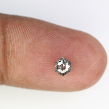 Unique 0.36 CT Hexagon Cut Salt & Pepper Diamond | Perfect for Engagement Rings | 4.70 MM - JayKrishna Diamond