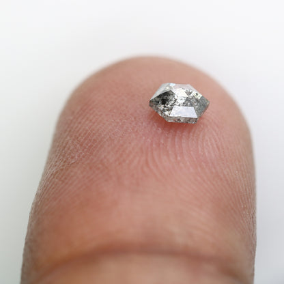 Unique 0.36 CT Hexagon Cut Salt & Pepper Diamond | Perfect for Engagement Rings | 4.70 MM - JayKrishna Diamond