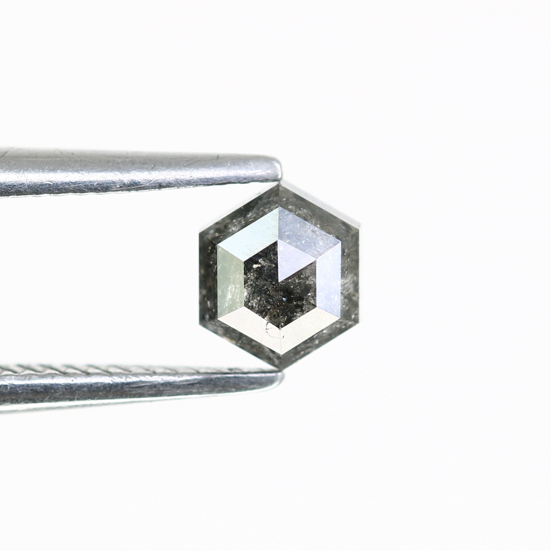 0.51 CT 4.60 MM Hexagon Cut Loose Salt And Pepper Diamond For Engagement Ring - JayKrishna Diamond