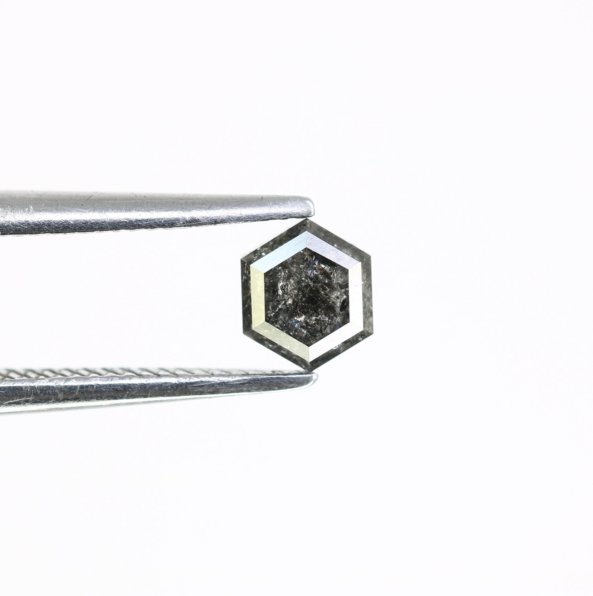 0.51 CT 4.60 MM Hexagon Cut Loose Salt And Pepper Diamond For Engagement Ring - JayKrishna Diamond