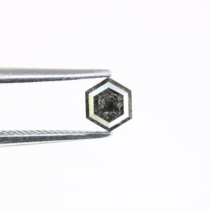0.51 CT 4.60 MM Hexagon Cut Loose Salt And Pepper Diamond For Engagement Ring - JayKrishna Diamond