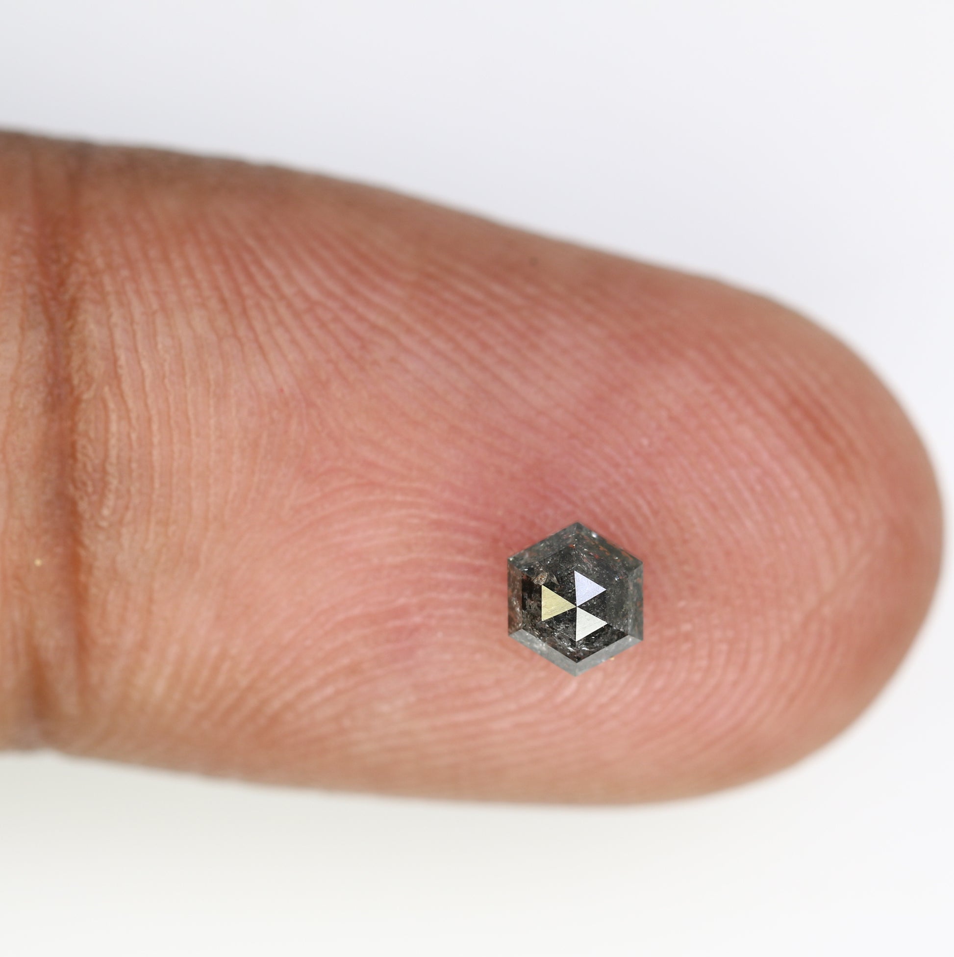 0.51 CT 4.60 MM Hexagon Cut Loose Salt And Pepper Diamond For Engagement Ring - JayKrishna Diamond