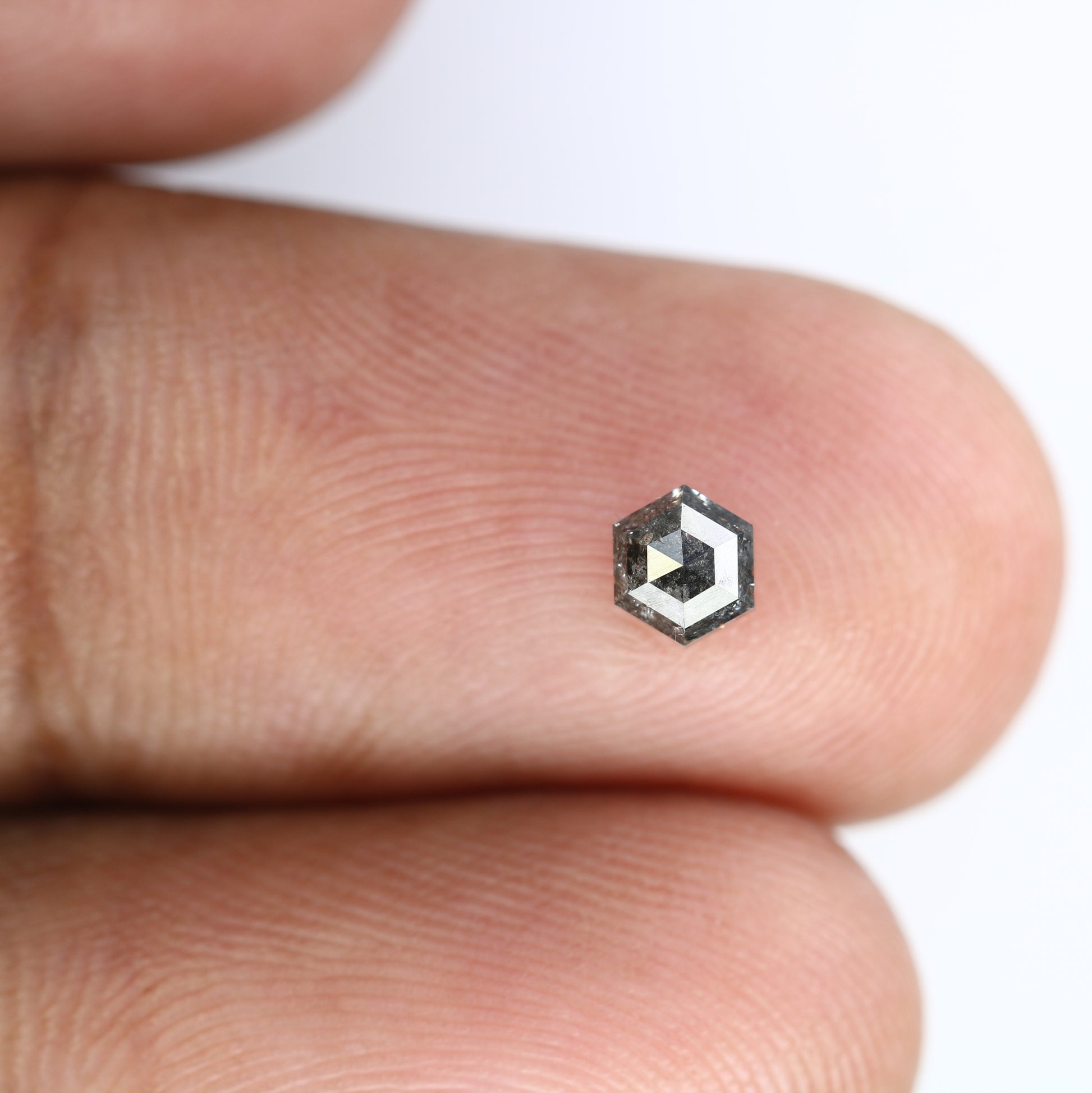 0.51 CT 4.60 MM Hexagon Cut Loose Salt And Pepper Diamond For Engagement Ring - JayKrishna Diamond