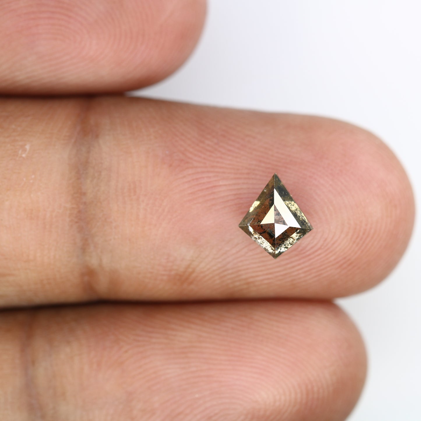 0.96 CT Salt And Pepper Kite Shaped Loose Diamond Ring - JayKrishna Diamond